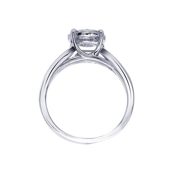 Medium Anora Solitaire with Diamonds in Platinum