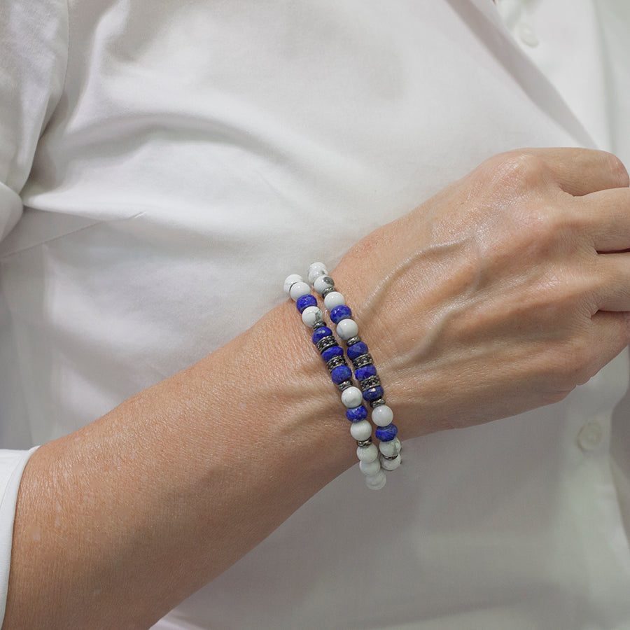 Double Howlite Bracelet by Marina Garcia - 17.5 cm