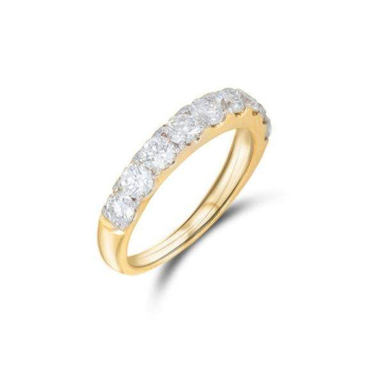 Alianza SIMON en Oro Amarillo 18k con 9 Diamantes