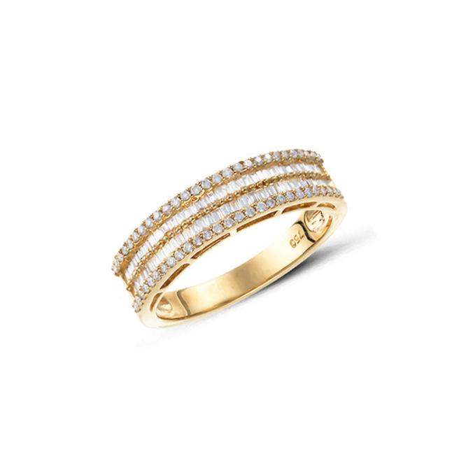 Anillo AVANT Doble Hilera Diamantes Oro Amarillo