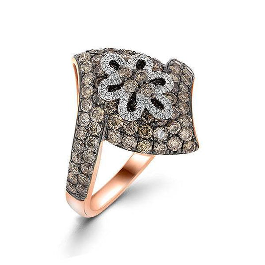 Anillo Alan Dean en Oro Rosa 14K- Diamantes Brown