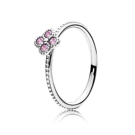 Anillo Pandora Plata Flor Oriental Rosa 191001PCZ