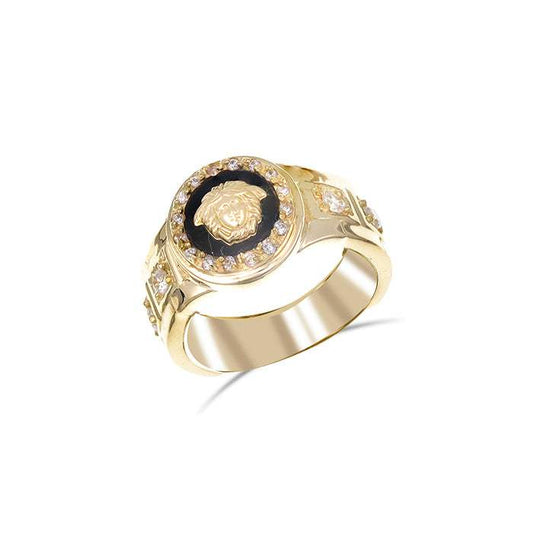 Anillo para Hombre Oro Amarillo-18k con Medusa