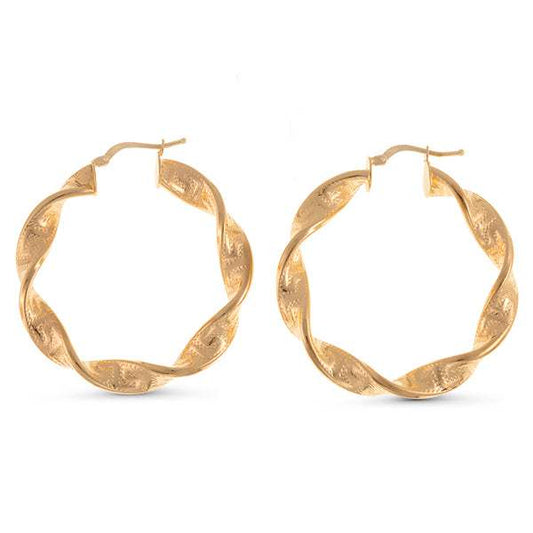 Aros Trenzados Diseño Greca Oro Amarillo 18k