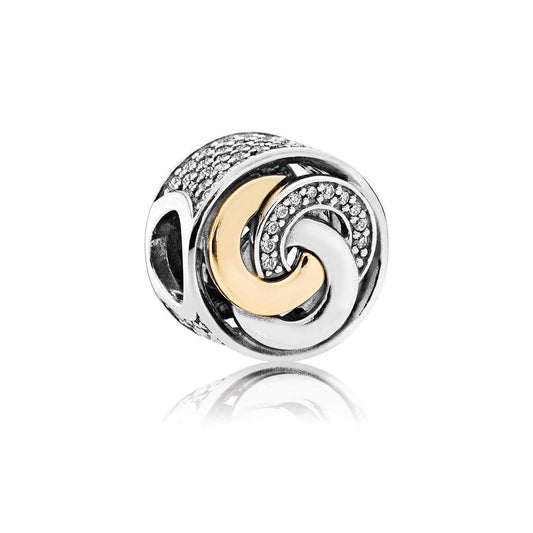 Charm Pandora Plata y Oro Circulos Conectados