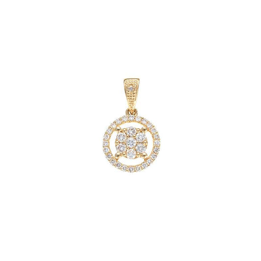 Colgante AVANT Flor con Orla Diamantes Oro 18K