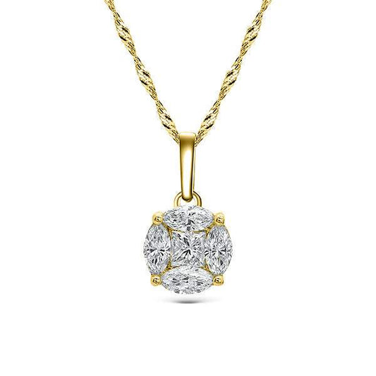 Colgante Anora Grande Diamantes Oro Amarillo 18K