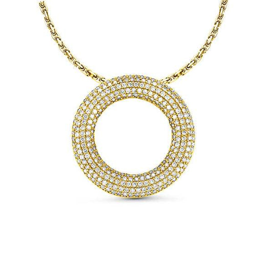 Colgante Circulo de Vida Diamantes Pave Oro 18K