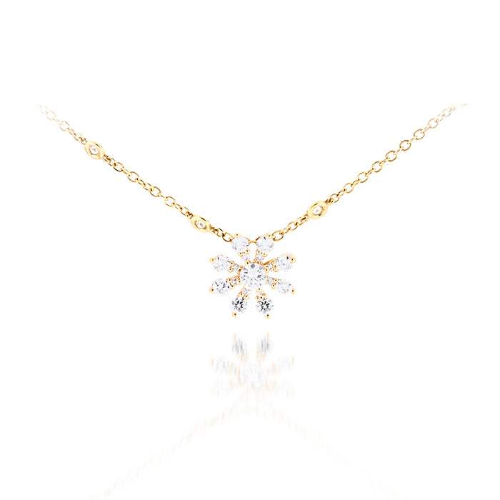 Colgante Copo de Nieve-Oro Amarillo 18k- Diamantes