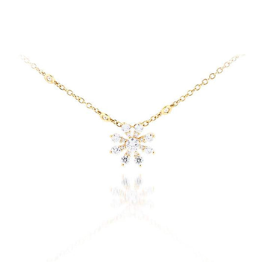 Colgante Copo de Nieve-Oro Amarillo 18k- Diamantes