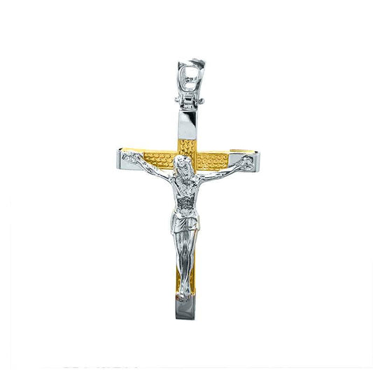 Crucifijo Bicolor Mediano en Oro 18k