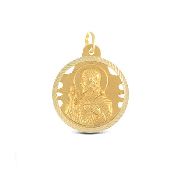 Medalla Escapulario Oro Amarillo 18k Calado reversible