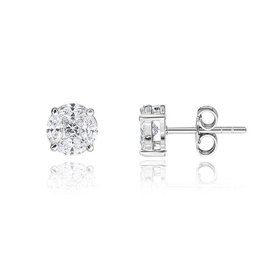 Pendientes Anora de Oro Blanco 18k con Diamantes