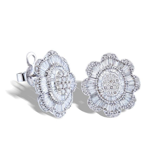 Pendientes Ariela Diamantes Oro Blanco 18K