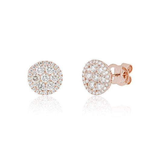 Pendientes Cluster Diamantes Oro Rosa 18k con Halo