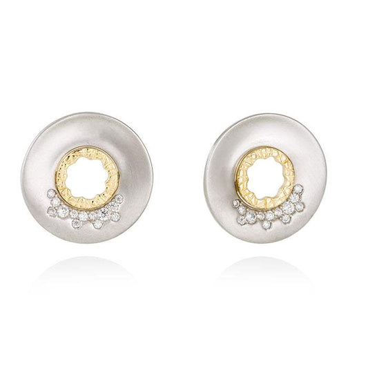 Pendientes MIRAGE blanco en plata Marina Garcia