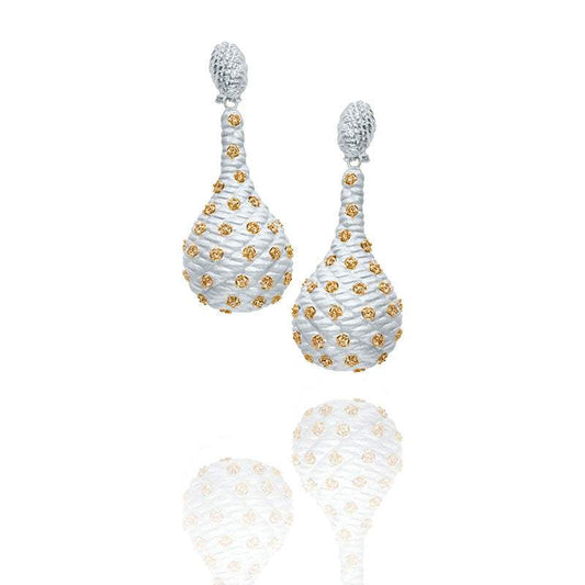 Pendientes Oro Blanco 18k Coleccion Arabesque