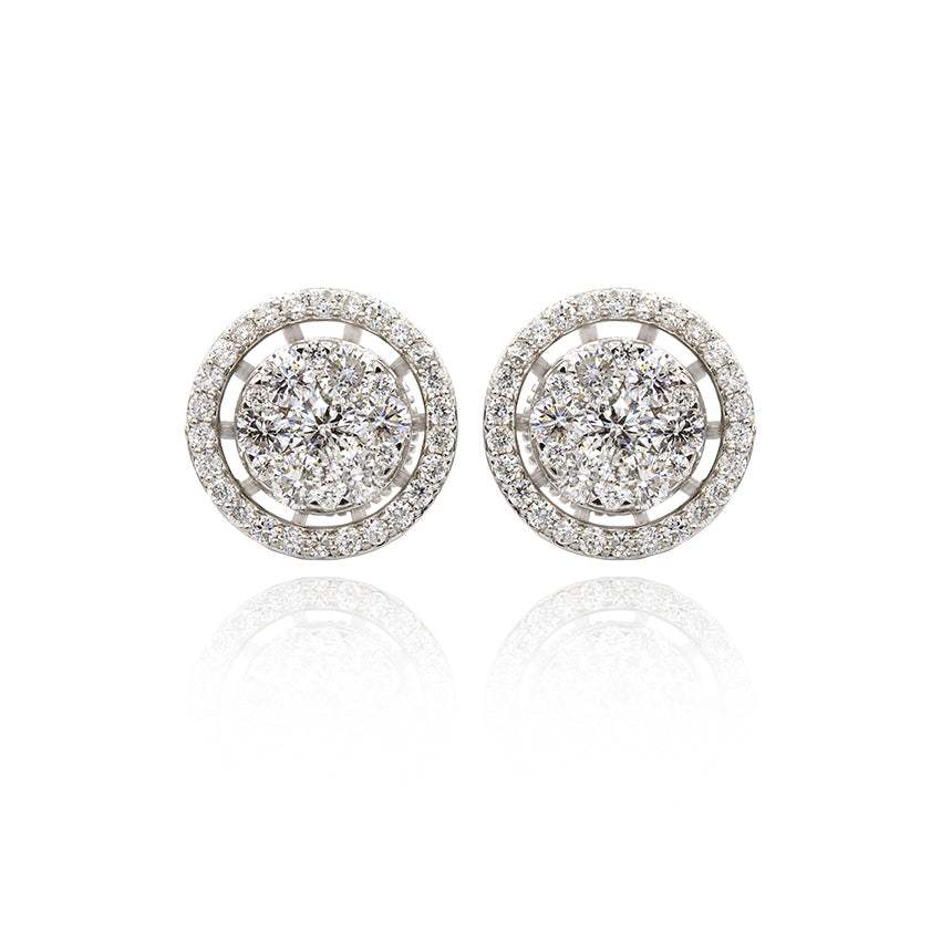 Pendientes Starlite con Orla Oro Blanco Diamantes