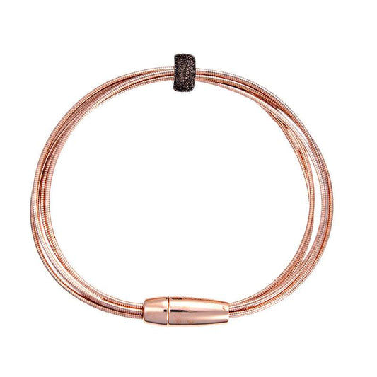 Pulsera 3 Hilos DNA Rosa Polvo Marron WDNAB448