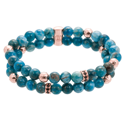 Pulsera Apatita Azul Doble 17,5cms