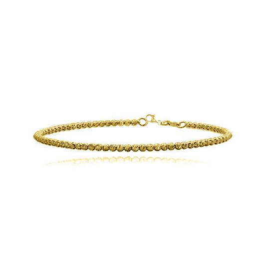 Pulsera Bola Diamantada 2,5mm Oro Amarillo 18k