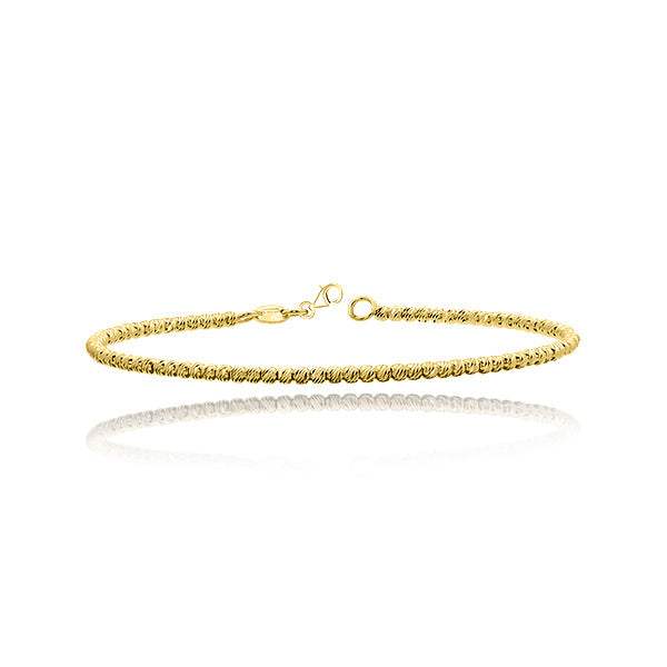 Pulsera Bola Diamantada 2mm Oro Amarillo 18k