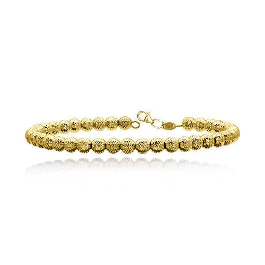 Pulsera Bola Diamantada 5mm Oro Amarillo 18k