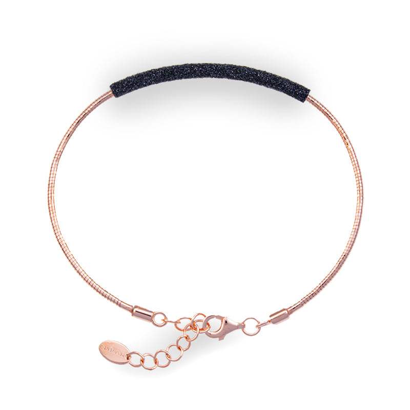 Pulsera DNA Rosa Polvo Negro WDNAB187