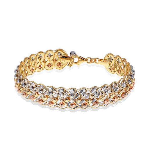 Pulsera Estefanía de Oro Tricolor 18k