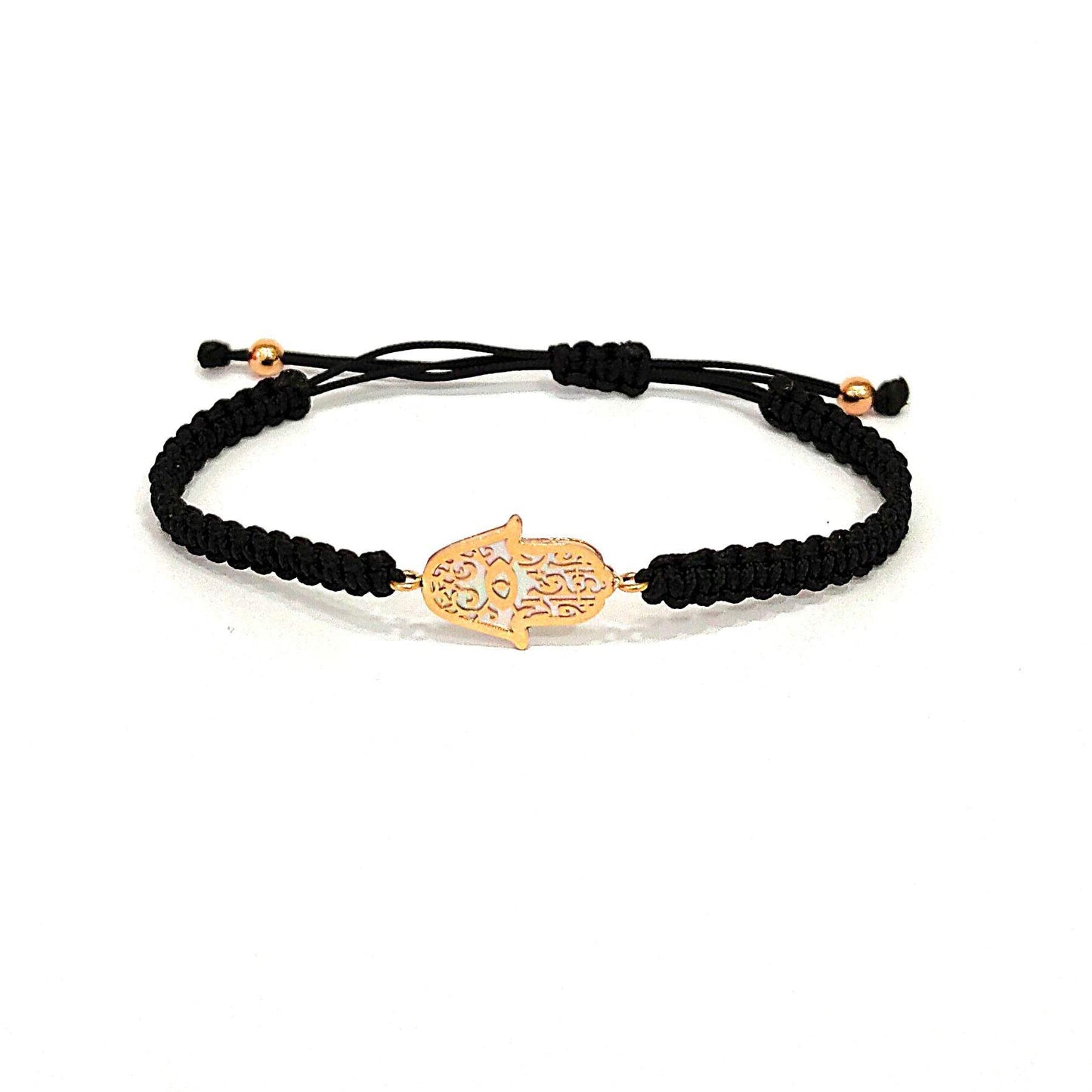 Pulsera Hamsa Nácar Oro Amarillo 18k