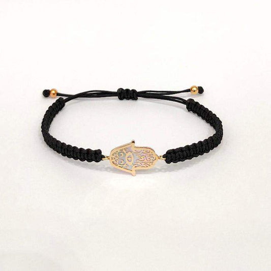 Pulsera Hamsa de Nácar en Oro Rosa 18k joyeria sai online