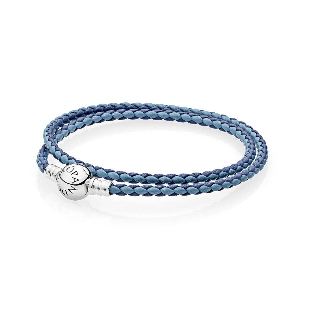 Pulsera Pandora Moments Azul Trenzado 590747CBMX