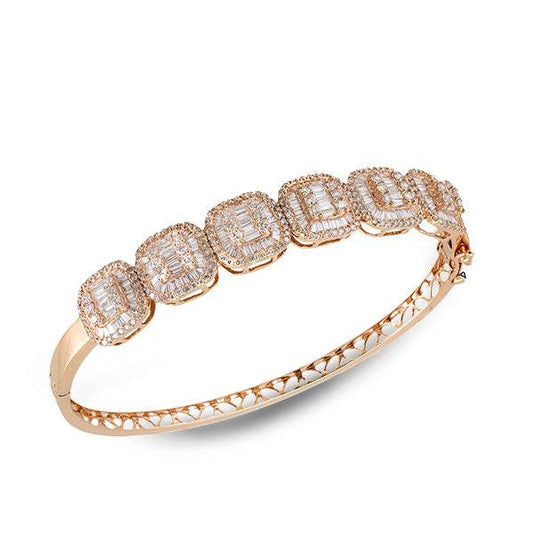 Pulsera Rígida Oro Rosa 18kt con Diamantes 2.62ct