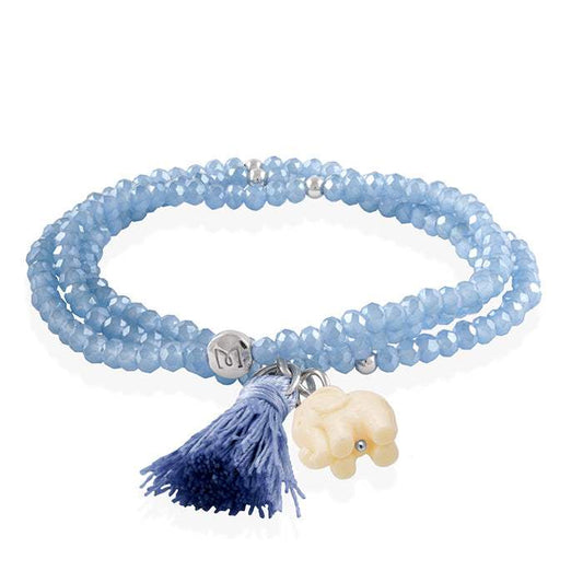 Pulsera ZEN BLUE con elefante-Marina Garcia