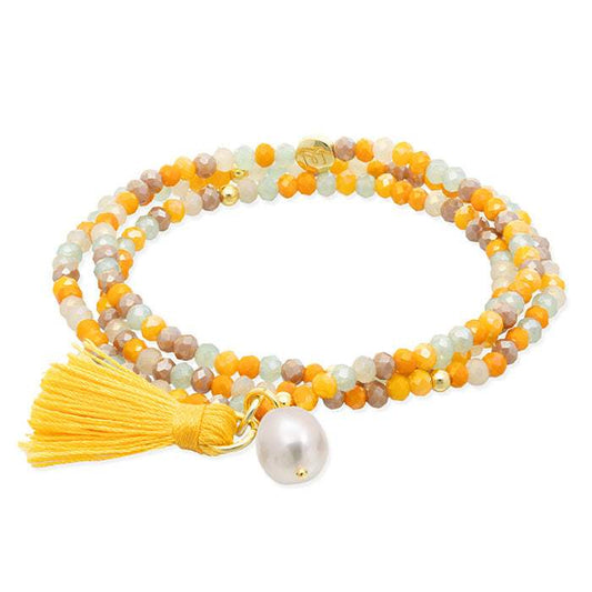 Pulsera ZEN MOSTAZA con perla Marina Garcia