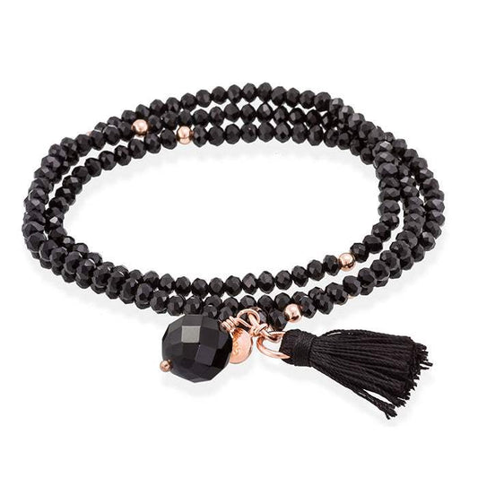 Pulsera ZEN Negro en plata Rosa-Marina Garcia