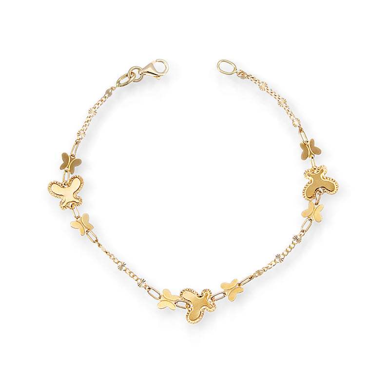 Pulsera de Mariposa en Oro Amarillo 18k