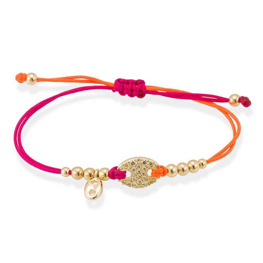 Pulsera de calabrote con pavé de circonitas marina garcia