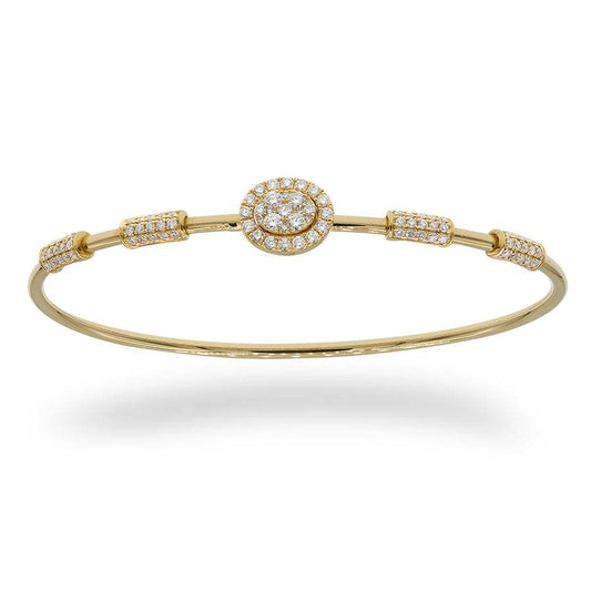 Pulsera en oro amarillo con motivo oval  diamantes