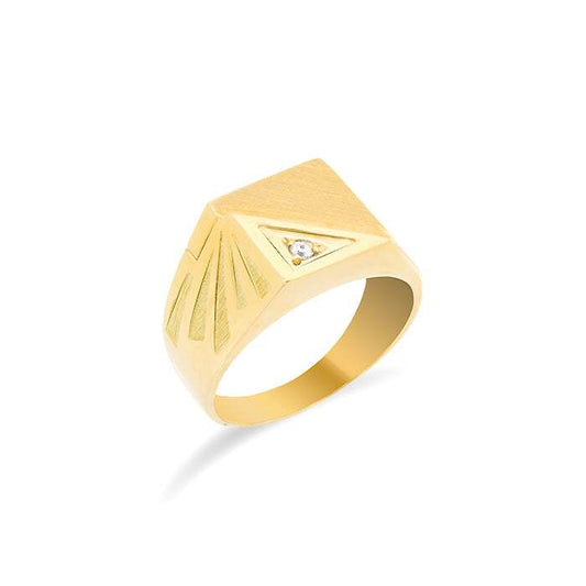 Sello Cuadrado Circonita oro 18K