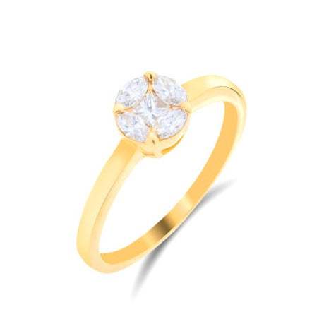 Solitario Illusion Grande en Oro Amarillo 18K