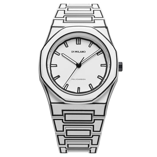 Reloj D1 Milano Polycarbon WHITE SKETCH