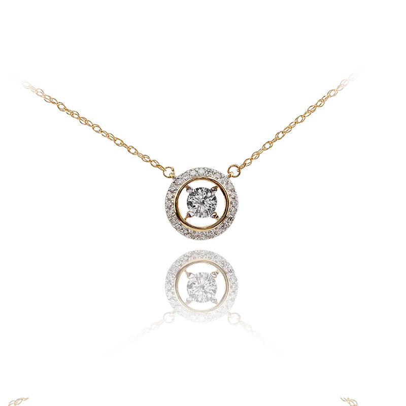 Yellow Gold Diamond Circle of Life Necklace