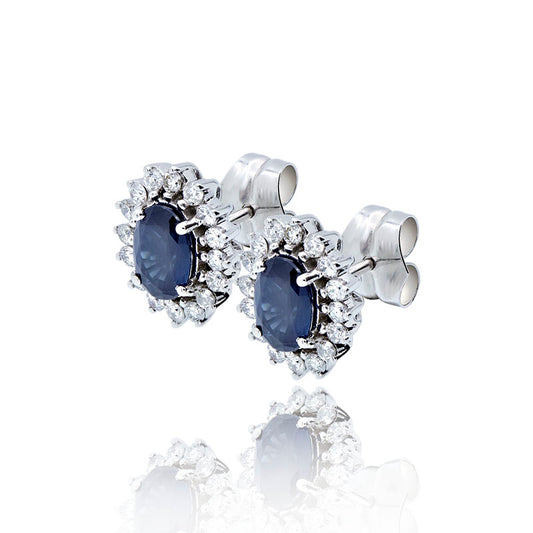 Classic Sapphire and Diamond Earrings in Gold